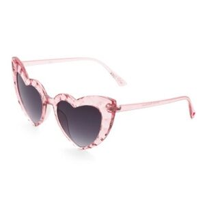 NWT BETSEY JOHNSON Pink Brea Heart-Shaped Sunglasses